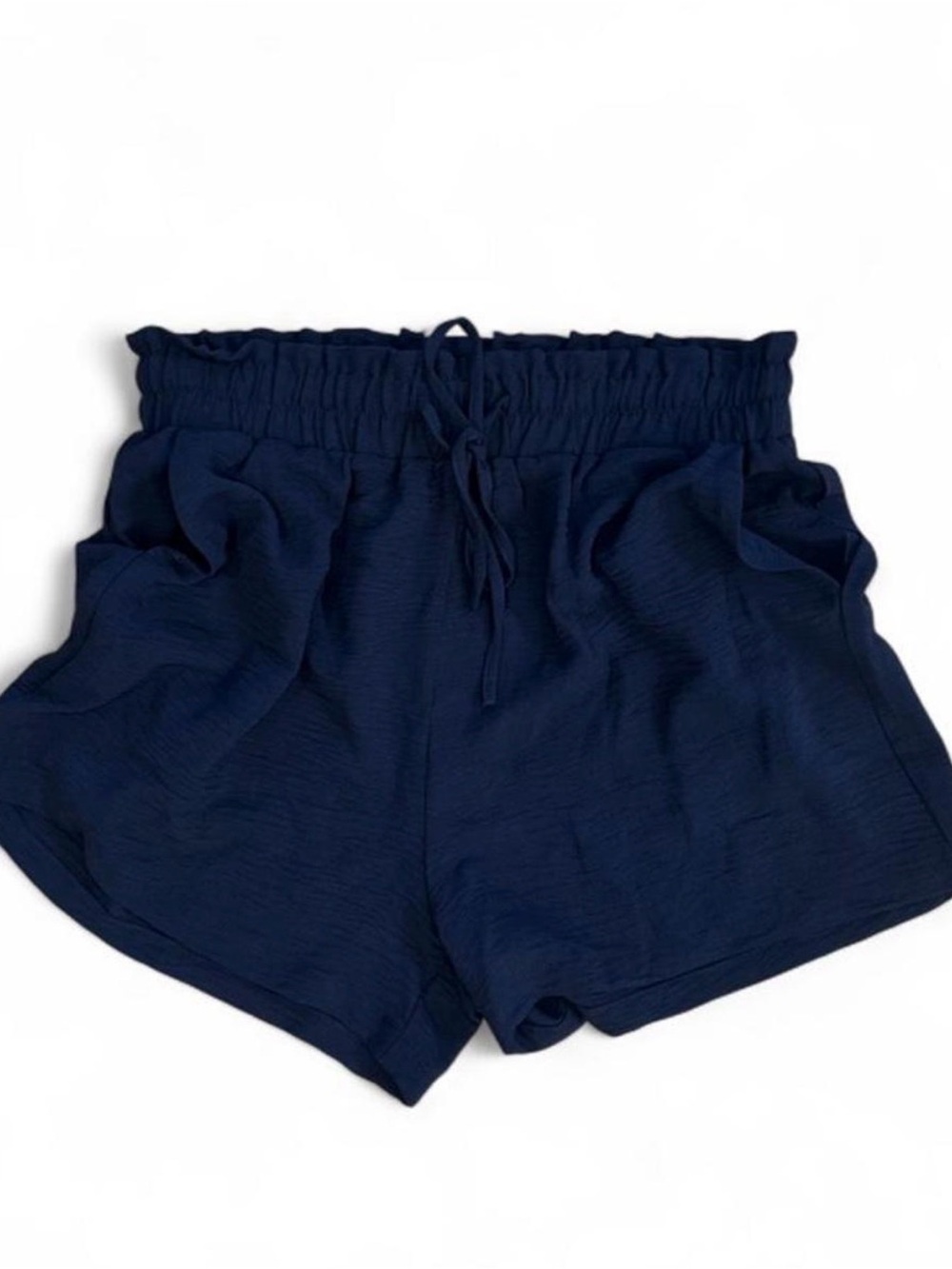Black High Waist Wide Leg Drawstring Women’s Shorts size Medium Comfy Vacation